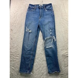 Abercrombie & Fitch Jeans Womens 28 Distressed Ultra‎ High Rise Straight Denim